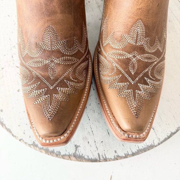 Lane LEXINGTON Womens Cowboy Boots Size 5.5 Brown Western Cowgirl Mid Calf Tall - Picture 6 of 11